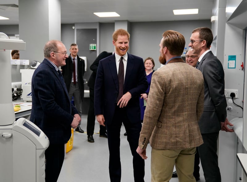During the Prince’s tour he viewed The Scar Free Foundation Centre for Conflict Wound Research based at the hospital. The foundation aims to minimise the psychological and physical impact of scarring among armed forces personnel injured in service and civilians wounded in terrorist attacks. (Photo by Christopher Furlong - WPA Pool/Getty Images)