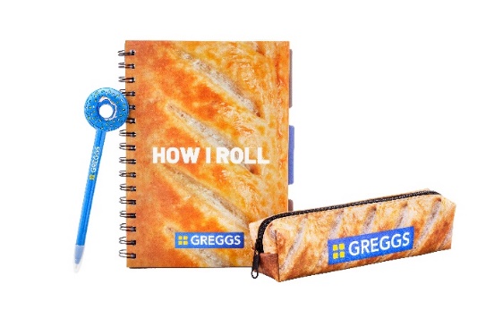 “Pack away your Greggs Pens in this delicious looking Sausage Roll Pencil Case and place it with pride on your office desk.”