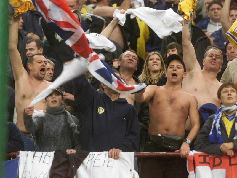 Loud and proud at the San Siro on a famous night in Milan, November 2000.