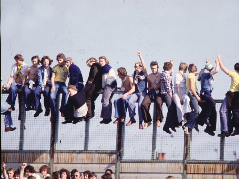 Leeds United fans take a preferable vantage point in 1978.