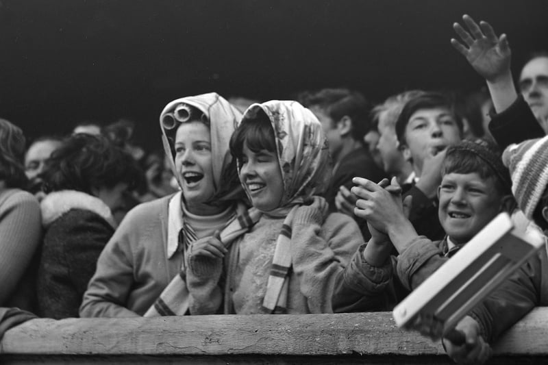 Some of the 41,464 fans who turned out to watch Leeds United beat Tottenham Hotspur 3-1 at Elland Road in October 1974.