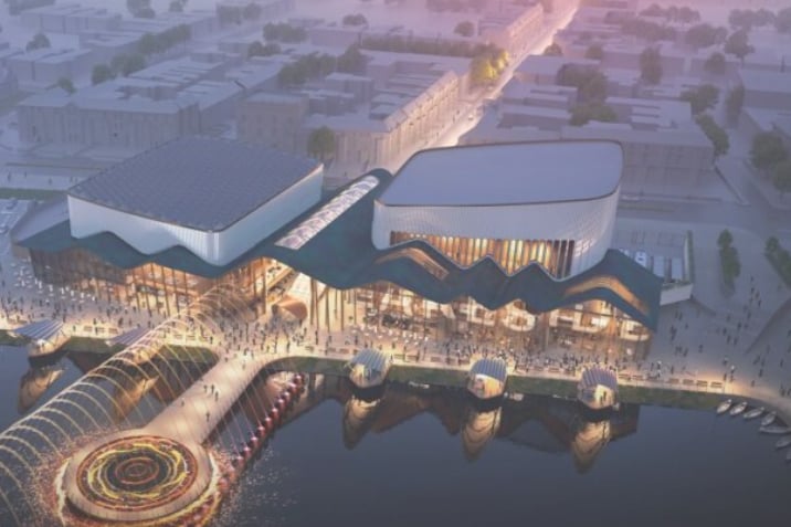Artist impression of what the new multi-million pound Marine Lake Events Centre could look like in 2024