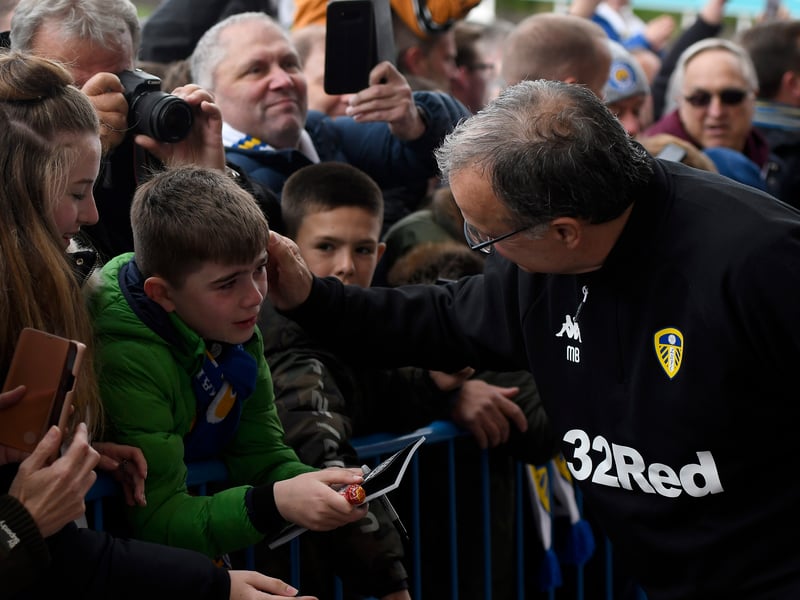 A young fan’s emotional encounter with Leeds United manager Marcelo Bielsa in April 2019.
