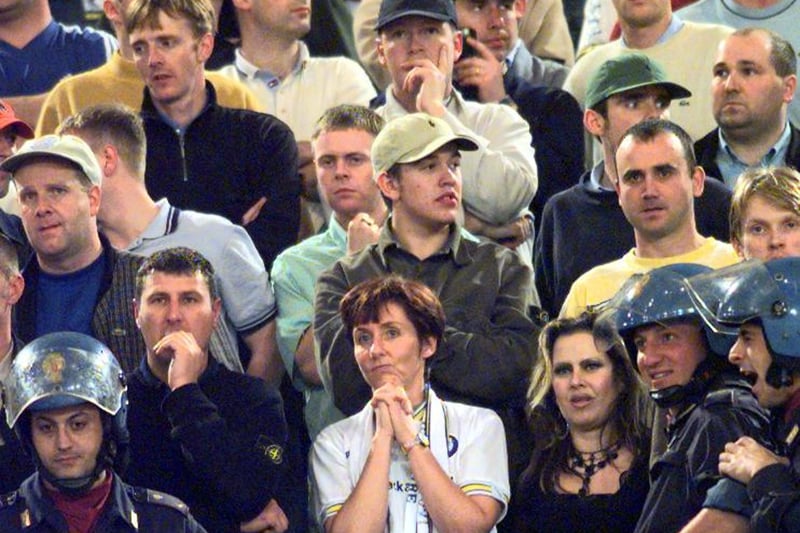 Anxious faces as United find no reply for Marco Delvecchio’s opener in Rome in 1998.