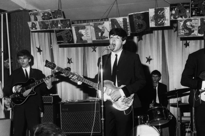 The Beatles perform at The Majestic Ballroom on April 10, 1963 in Birkenhead. Image: Hulton Archive/Getty Images