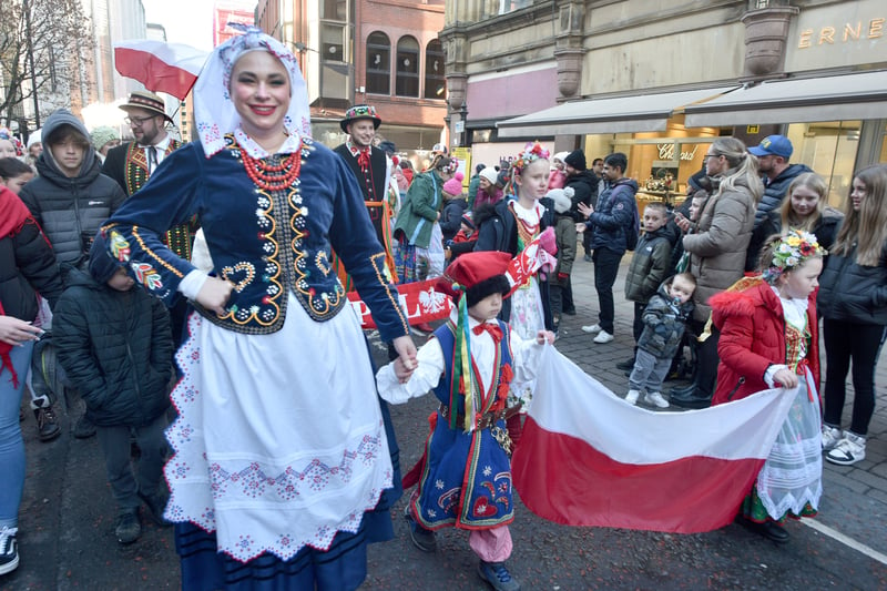 The first Manchester Christmas Parade took place in the city centre. Photo: David Hurst