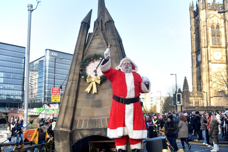 Santa Claus himself led the parade through the city streets. Photo: David Hurst