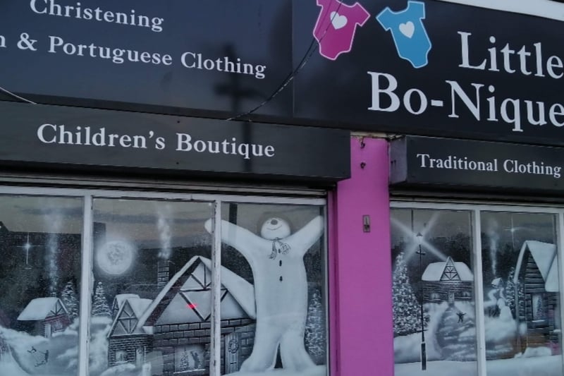 A shop in Wigan borough gets the Snow Graffiti treatment, including the popular children’s cartoon character The Snowman