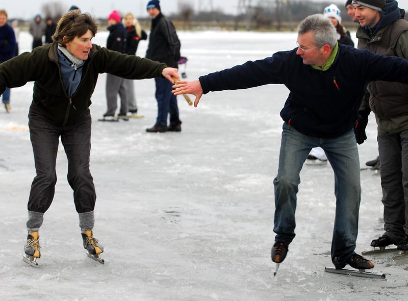 Many took to the ice as part of the skating championships relay race in 2010.