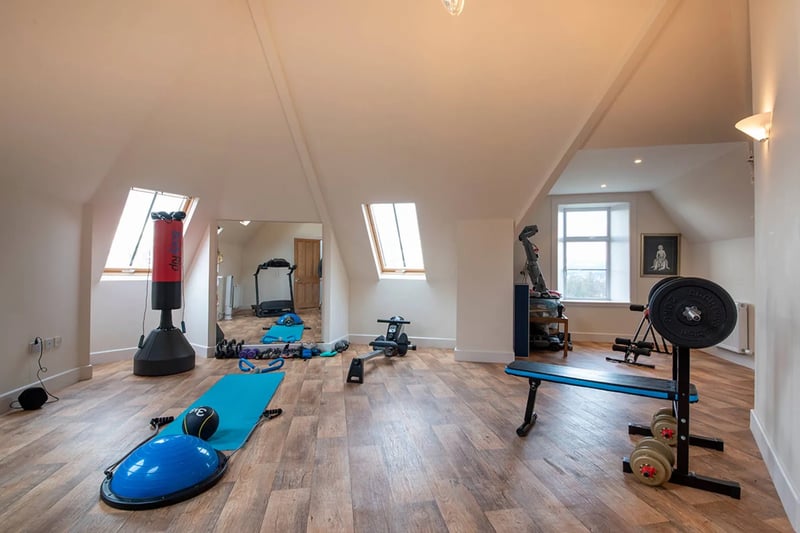 The property includes a fully equipped gymnasium 