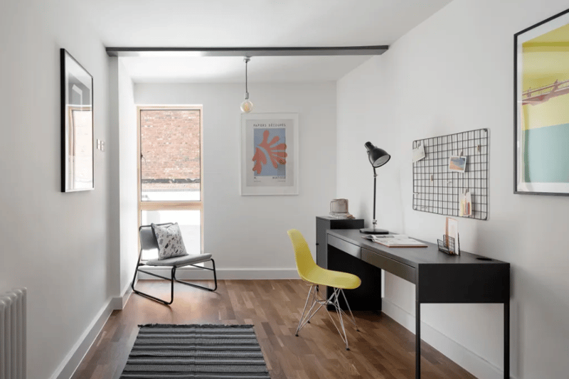 A minimalistic study area inside the home