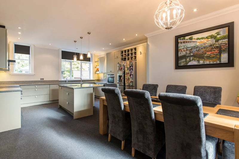 The kitchen/dining was fitted by Laing’s of Inverurie and is an exceptional working, storage and dining space