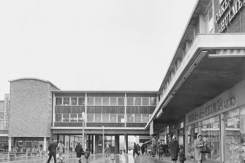Oakes & Hulme and Littlewoods in ‘Kirkby New Town’ shopping precinct in 1967. (Photo by George W. Hales/Fox Photos/Hulton Archive/Getty Images)