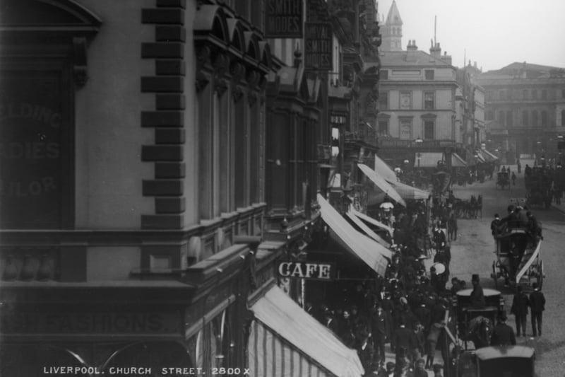 With its cafes and canopies, Church Street could be mistaken for Paris circa 1890.  (Photo by London Stereoscopic Company/Hulton Archive/Getty Images)