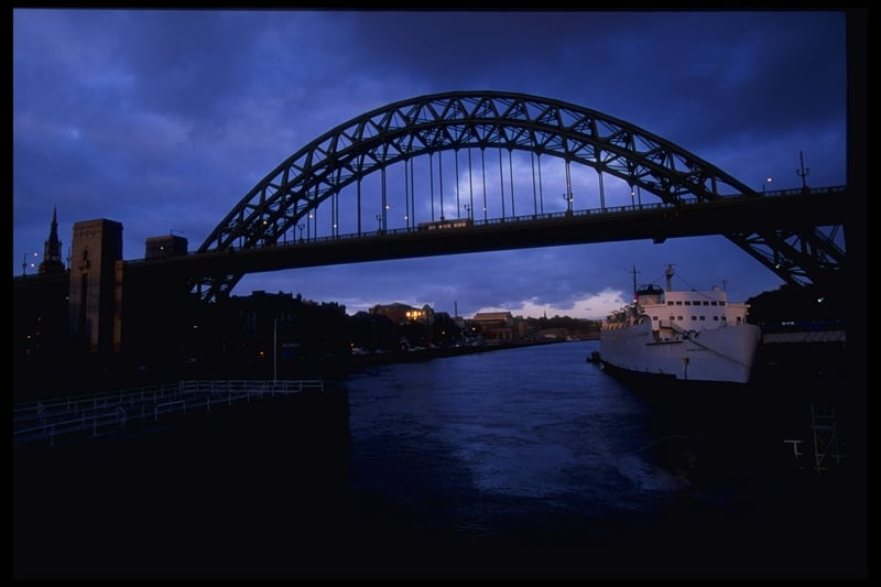 The Tyne Bridge has always looked impressive as the sun sets. The image was taken in the run up to the Euros in 1996.