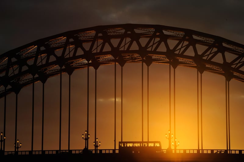 The sun kisses the Tyne Bridge in February 2012.