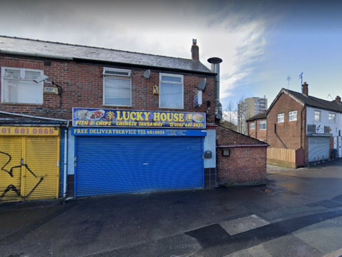 Chinese takeaway Lucky House on Moston Lane got its five-star rating on 3 November. Photo: Google Maps