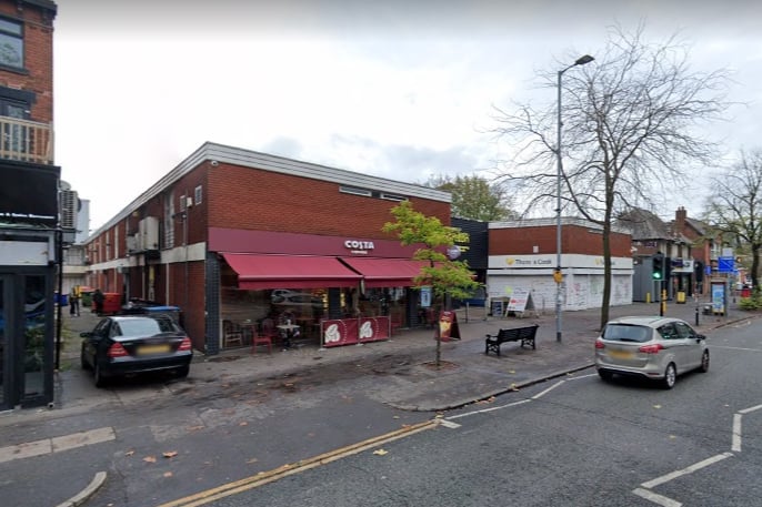 The Chorlton branch of popular national coffee chain Costa got a five-star hygiene rating in November. Photo: Google Maps