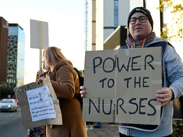 Workers outside the Royal Liverpool University Hospital on December 20, 2022. Image: Annabel Lee-Ellis/Getty Images