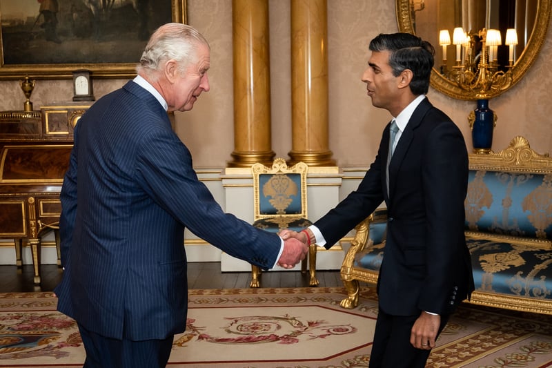 King Charles III is pictured greeting newly appointed Prime Minister Rishi Sunak on 26 October. The second of his reign and the third of 2022. Sunak was quickly named leader of the Tory party after Liz Truss resigned. 
In his first speech as Prime Minister he said there are “difficult decisions to come”. The former Chancellor said that “mistakes were made” under the premiership of Liz Truss,
Sunak then began with his cabinet reshuffle. Controversially he brought back Suella Braverman as Home Secretary, six days after she resigned for breaking the Ministerial Code in the role. His reshuffle also saw the return of Dominic Raab and Michael Gove.