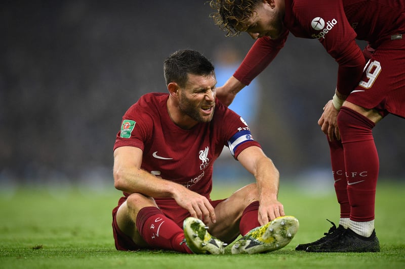 The vice-skipper has remained absent since limping off in the 3-2 loss to Man City in the Carabao Cup on 22 December. That’s despite Klopp admitting Milner was only expected to miss a couple of games. Potential return game: Brighton (A), Sat 14 Jan or Wolves (A), Tues 17 Jan.