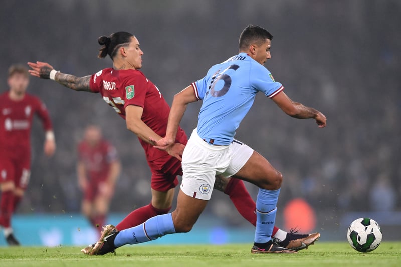 It was a physical game for the midfielder, who twice reacted to challenges on him. Rodri’s role was integral to City’s pressing and his passing was superb as he often switched the play to the wings.