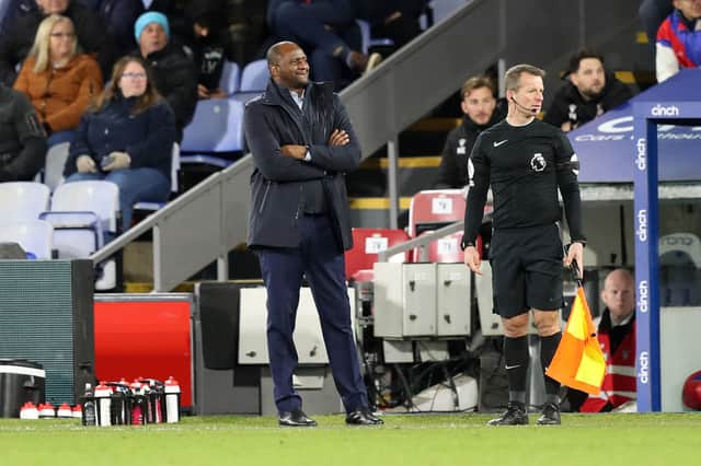 Patrick Vieira, Manager of Crystal Palace reacts during the Premier League match between Crystal Palace and Fulham FC at Selhurst  (Photo by Henry Browne/Getty Images)