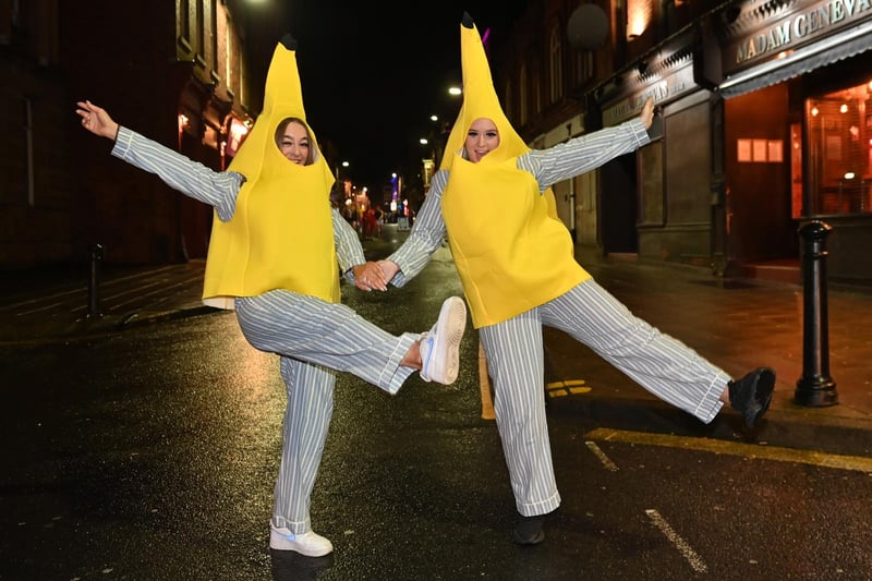 Bananas in pyjamas enjoying a Boxing Day night out in Wigan