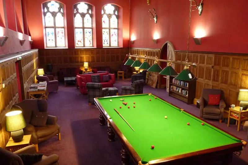 On-site amenities include a snooker/pool room