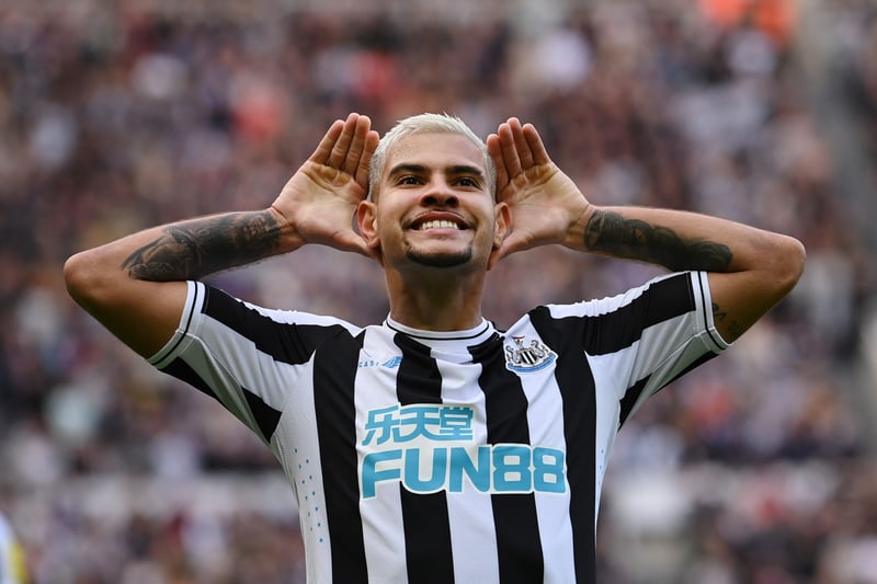 Bruno Guimaraes scores two as Newcastle put five past Brentford at St. James’ Park in October.