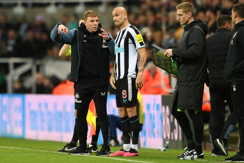 Jonjo Shelvey is set to be out until at least February after picking up a calf injury. 