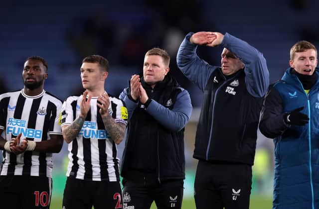 Newcastle United’s predicted starting XI to take on Leeds United.  (Photo by Nathan Stirk/Getty Images)