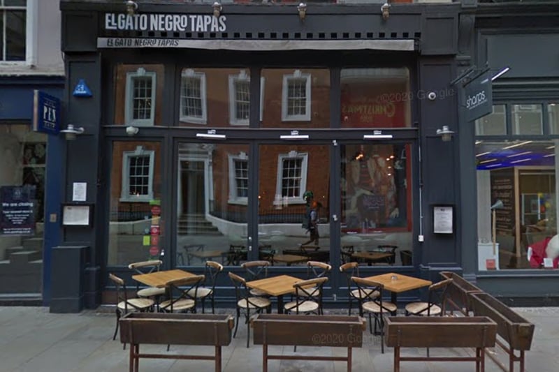 El Gato Negro, or The Black Cat, is a buzzing tapas bar located on a pedestrianised street in Manchester. It is one of three Manchester restaurants which has  the Bib Gourmand. Credit: Google Maps