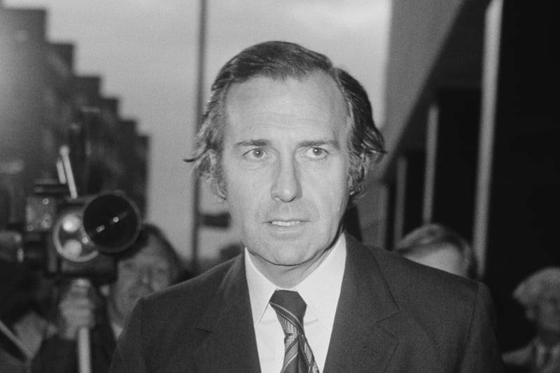 John Stonehouse leaves Horseferry Road Magistrates’ Court in London,1975, while on trial for fraud following his arrest in Melbourne
