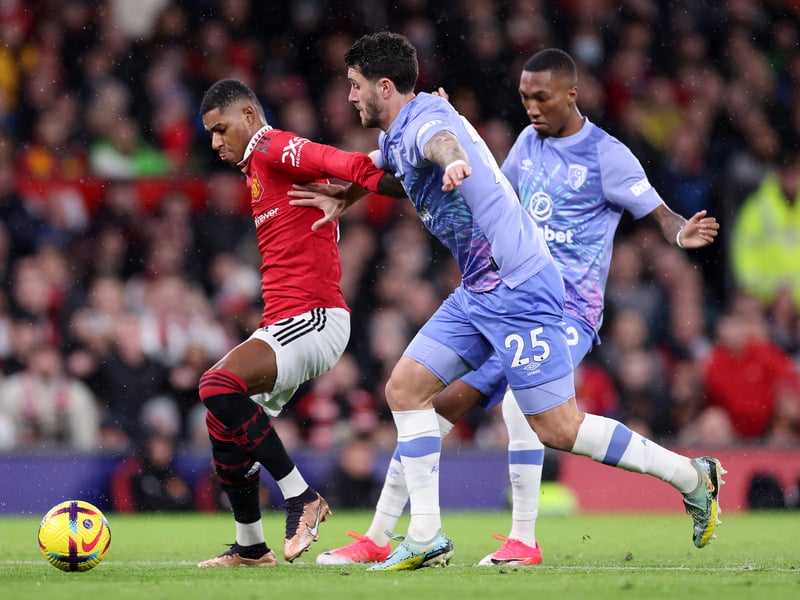 Began on the left but switched to the opposite flank soon after. Rashford was dangerous again with his penetrative dribbles and he netted for the fourth match in a row.