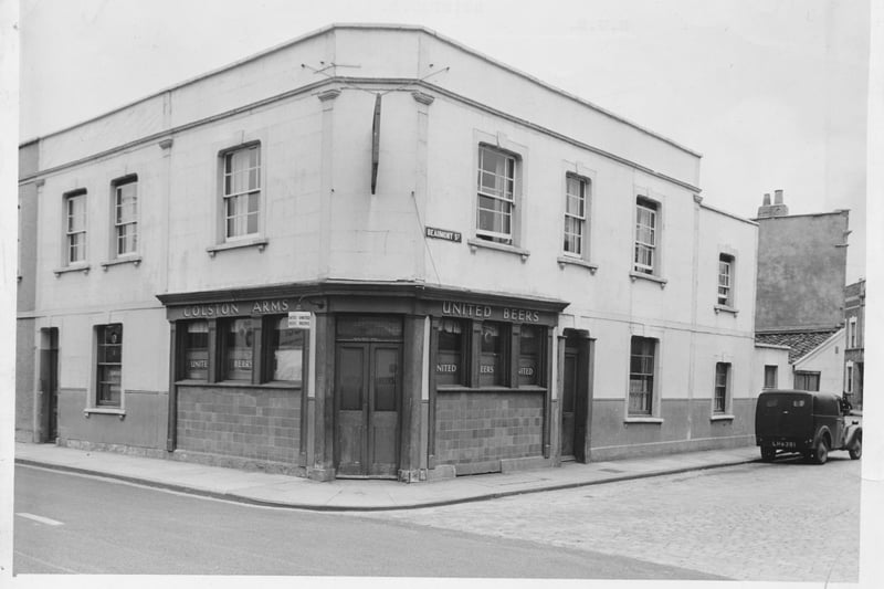 The Colston Arms at 173 Pennywell Road, on the corner with Beaumont Street. This pub was first opened opened in the 1860s just a short distance from the Pennywell Colliery. This picture was taken between 1944 and 1956 as it features the name Cecilia Matilda Bidwell above the door - she was the licensee during this time period. The pub closed in the early 1970s.