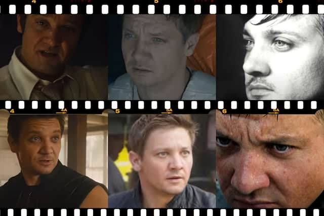 Jeremy Renner movie composite from Avengers to Dahmer