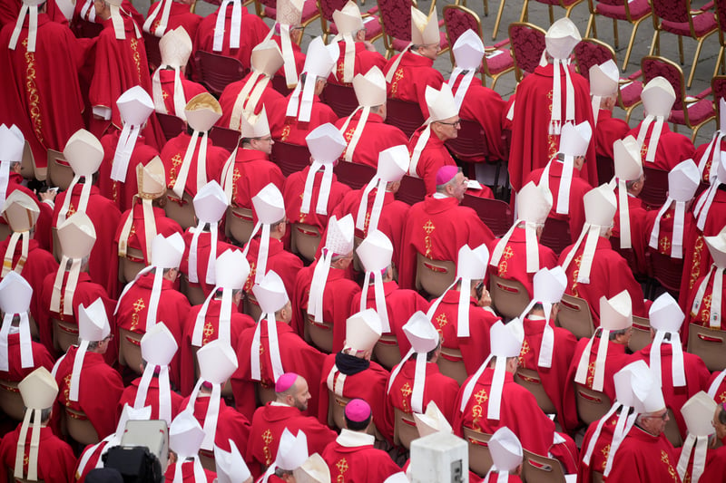 Cardinals arrive for the funeral of Pope Emeritus Benedict XVI at St. Peter’s square on January 5