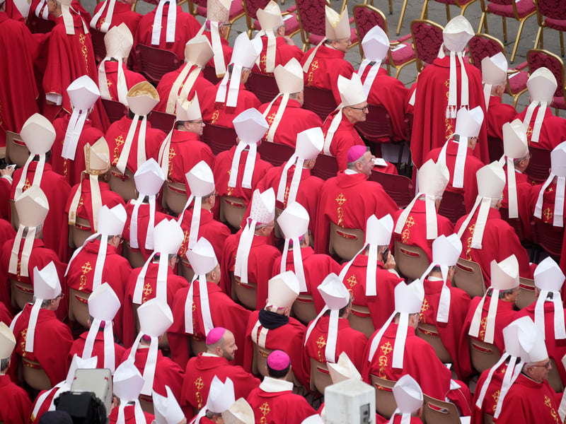 Cardinals arrive for the funeral of Pope Emeritus Benedict XVI at St. Peter’s square on January 5