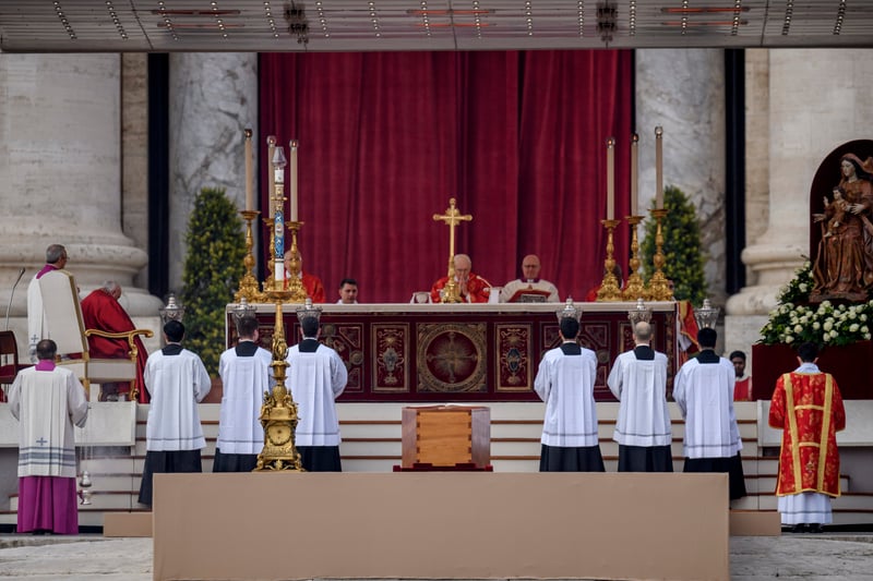 Pope Francis attends the funeral mass for Pope Emeritus Benedict XVI at St. Peter’s square 