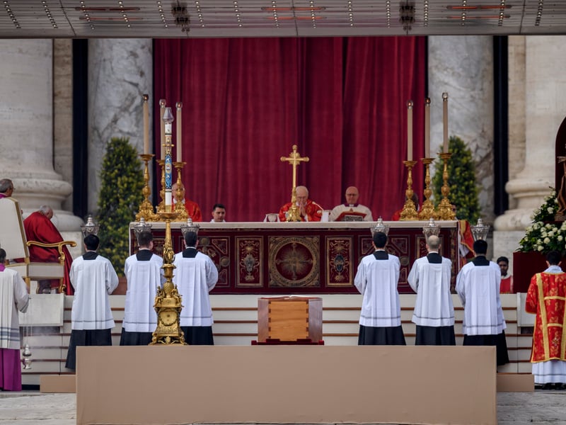 Pope Francis attends the funeral mass for Pope Emeritus Benedict XVI at St. Peter’s square 