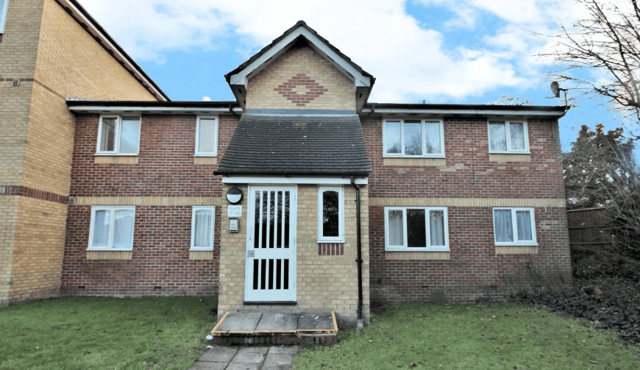 The outside of the one-bedroom property at Shortlands Close, Belvedere