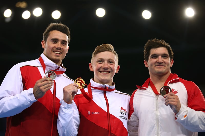 Nile Wilson took his first individual Commonwealth gold medal for his Horizontal Bar with a score of 14.966.