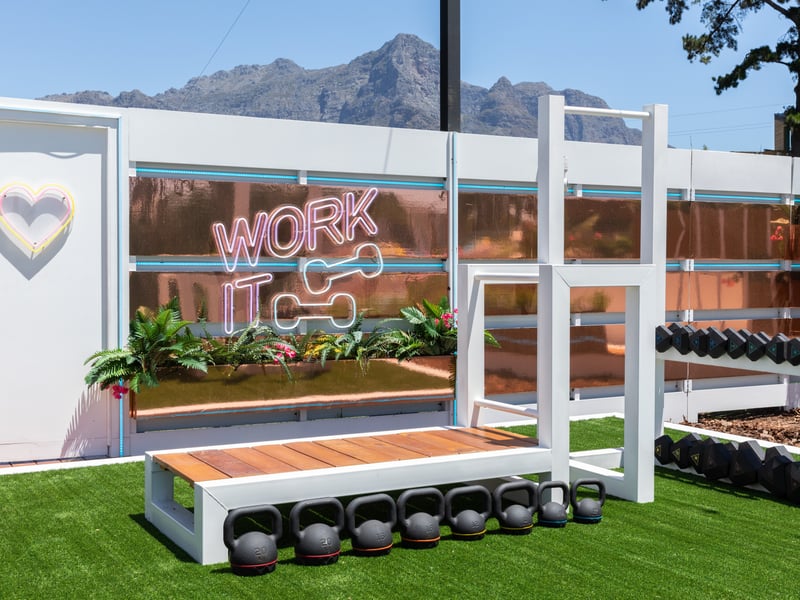 The outside gym where a few heads are usually turned 
