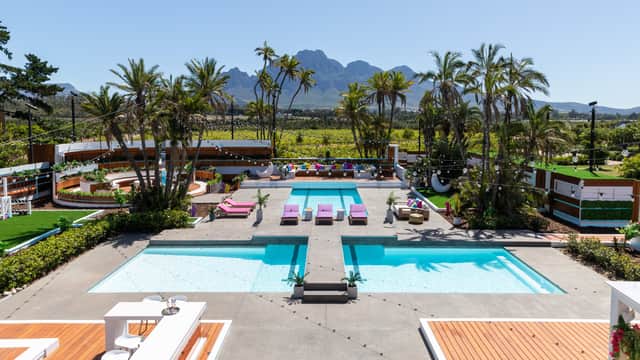 The Love Island villa is situated in Franschhoek, South Africa amongst a 25-acre resort. 