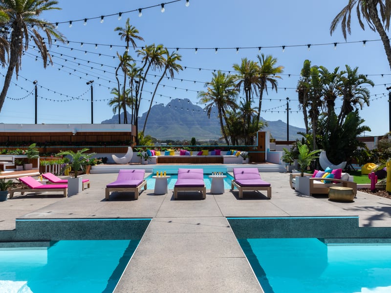 The stunning South African villa has a mountain backdrop