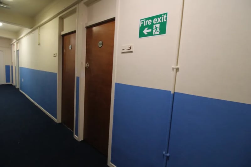 The hall way in the block of flats near Manchester city centre