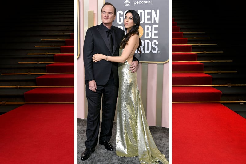 Quentin Tarantino looked smart in his suit while his wife Daniella Pick chose a sequined dress in a golden colour to compliment the event.