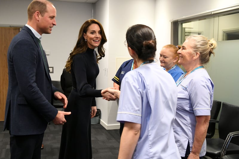 The Prince and Princess of Wales thank healthcare and mental health support workers at Royal Liverpool University Hospital.