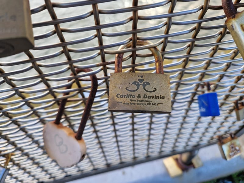A padlock celebrating a new chapter in a couple’s life.